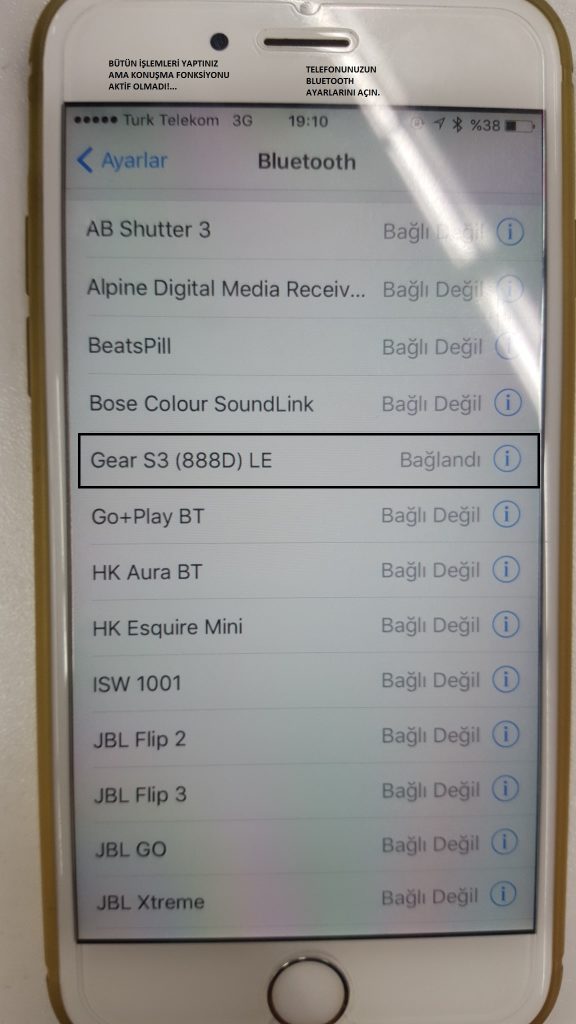 iphone bluetooth ayarları